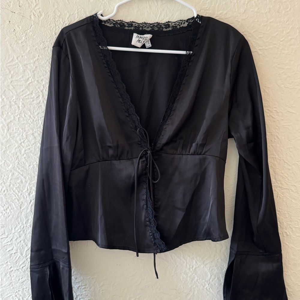 Princess Polly Black Lace Detail Top